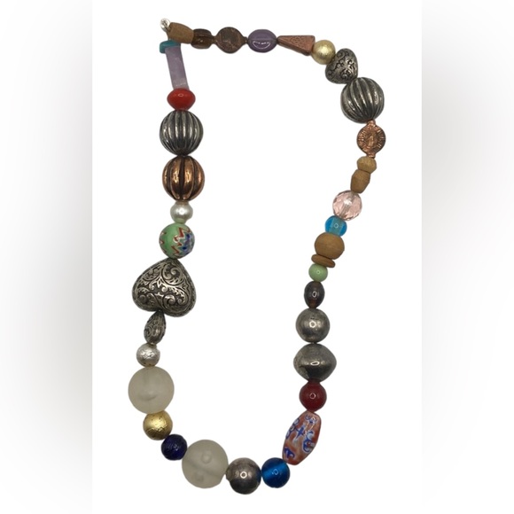 Funky artsy necklace with an eclectic and fun vibe - this one is unique and loud - Picture 2 of 2